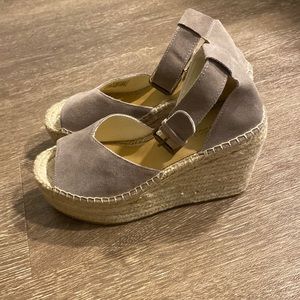 Soludos, platform wedge, espadrilles, taupe, 7.5, NWT